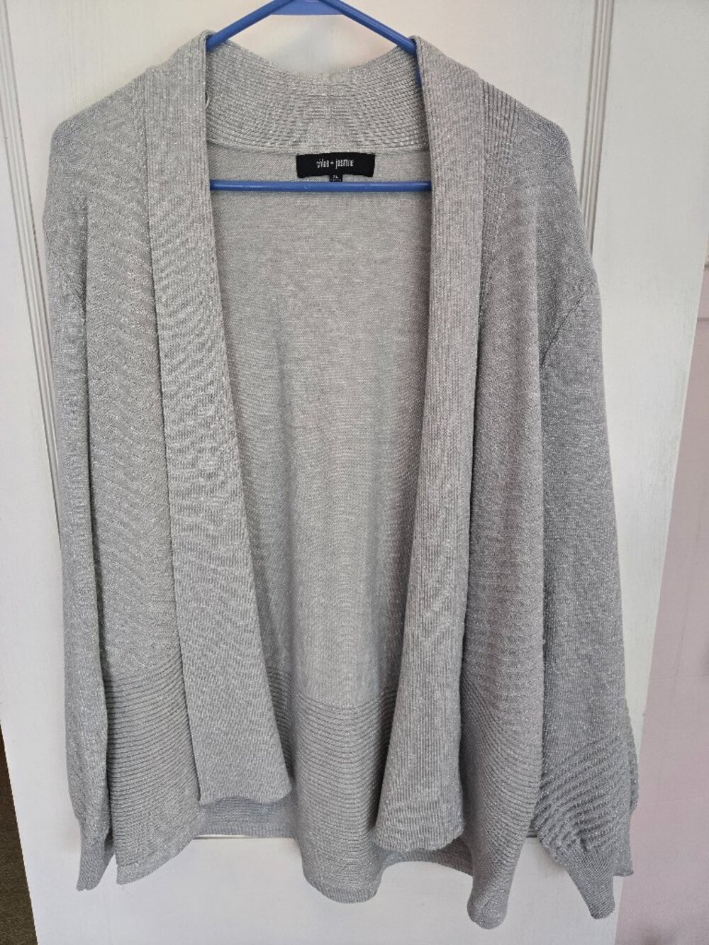 Chloe + Jasmine grey open-front cardigan